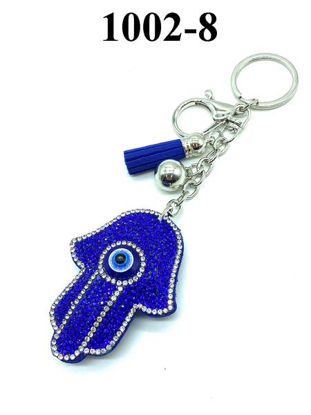 Blue Evil Eye Puffy Key Chain Purse Charm Handbag Accessory#1002