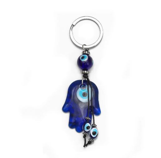 Evil Eye  Glass Hamsa Keychain  #1018