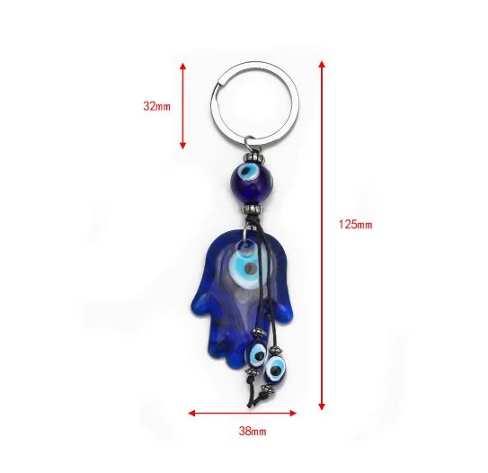 Evil Eye  Glass Hamsa Keychain  #1018