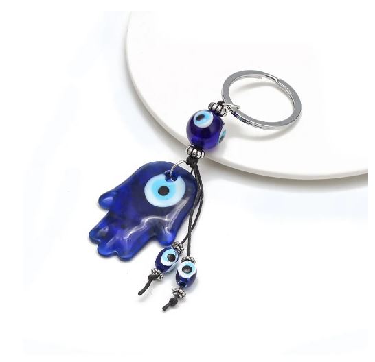 Evil Eye  Glass Hamsa Keychain  #1018