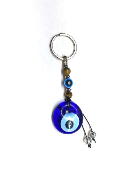 Evil Eye Tiger Eye Bead KeyChain #1015