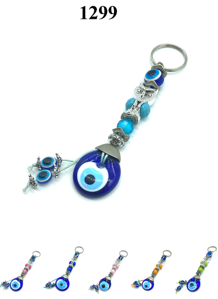 Lucky Evil Eye Owl Keychain  #1299