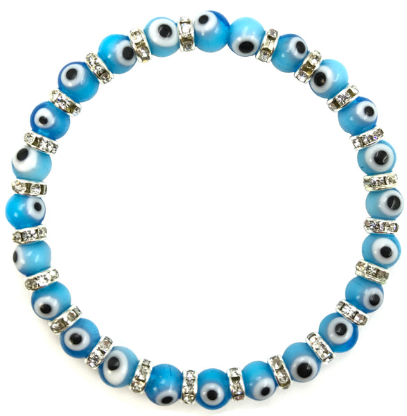 6mm Bead Classic Evil Eye  Bracelet  #2281-2285