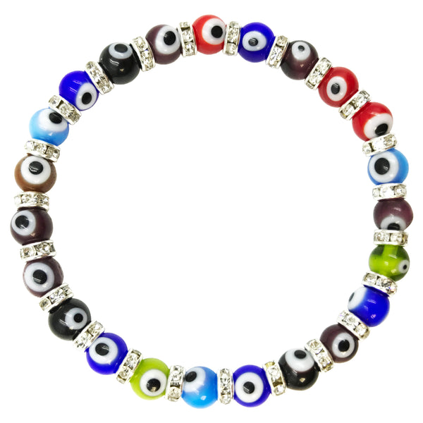 6mm Bead Classic Evil Eye  Bracelet  #2281-2285