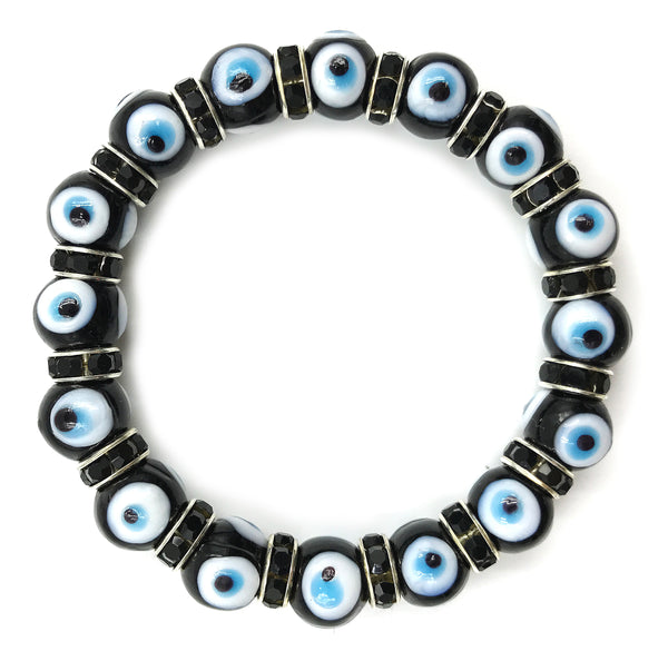 10mm Glass Evil Eye bracelet #2722-2725