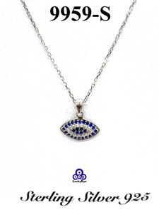 925 Evil Eye Sterling Silver  Necklace #9959