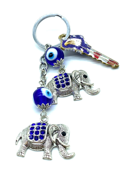 Evil Eye Elephant Key Chain  #1294