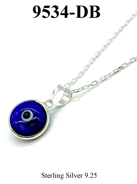 925 Evil Eye Sterling Silver Necklace #9534