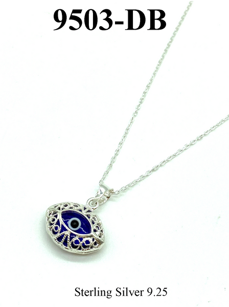 925 Evil Eye Sterling Silver Necklace #9503