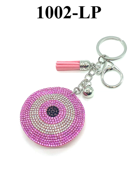 Blue Evil Eye Puffy Key Chain Purse Charm Handbag Accessory#1002
