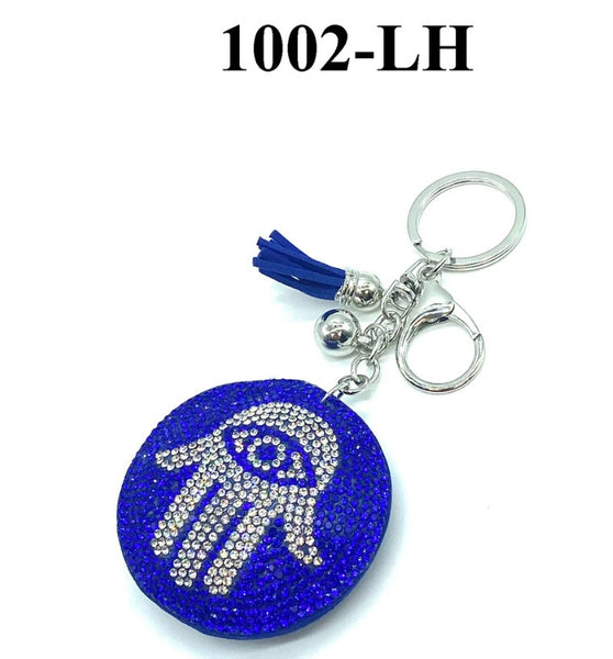 Blue Evil Eye Puffy Key Chain Purse Charm Handbag Accessory#1002-LH