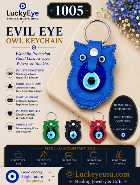 Evil Eye Leather Key chain #1005