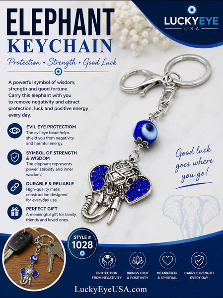 Evil Eye Elephant Key chain #1028