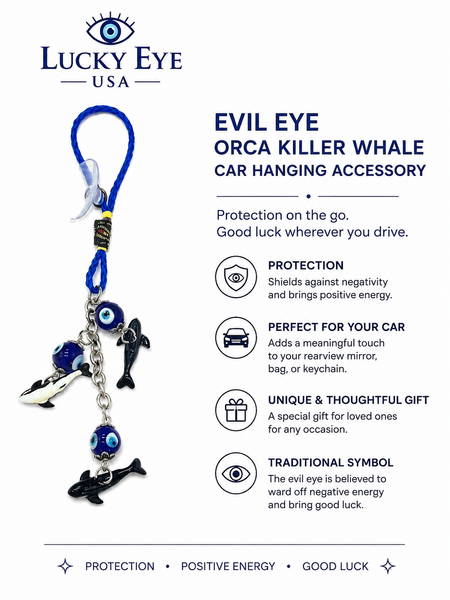 Evil Eye Orca Killer Whale Car Hanging Accessory.s  #6030