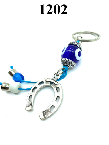 Horse Sho Keychain Dangle Beads Lucky Eye #1202