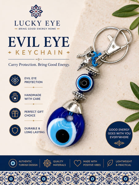 Evil Eye Mini Dolphins Key Chain #1256