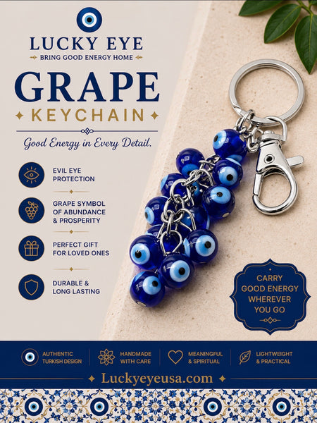 Evil Eye Glass Eye Bead Keychain   #1273