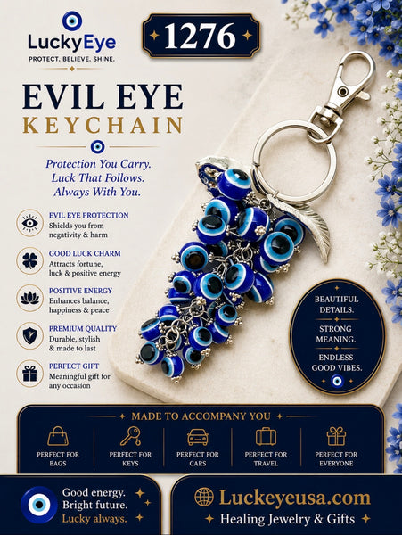 Evil Eye Glass Eye Bead Keychain   #1276