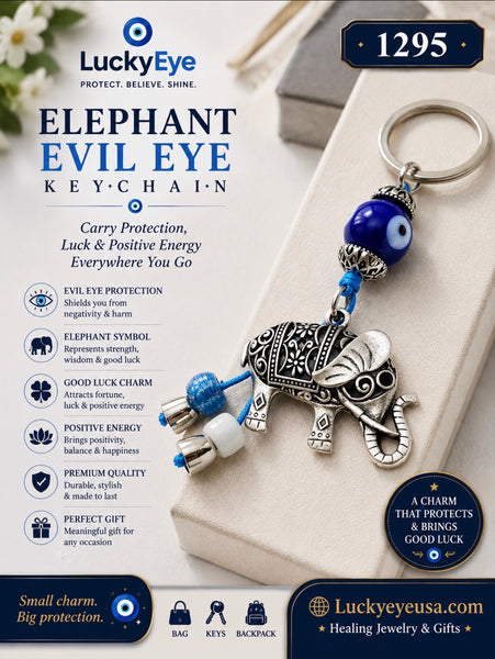 Evil Eye Elephant Key Chain  #1295