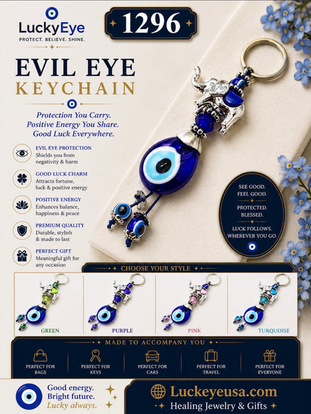 LuckyEye Elephant Keychain #1296