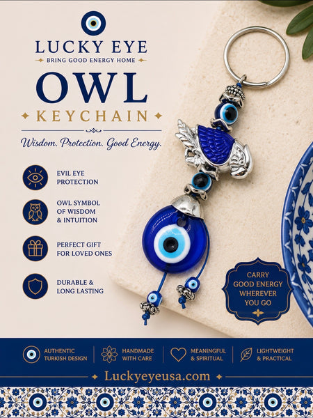 Turkish Evil Eye Parrot Keychain #1305