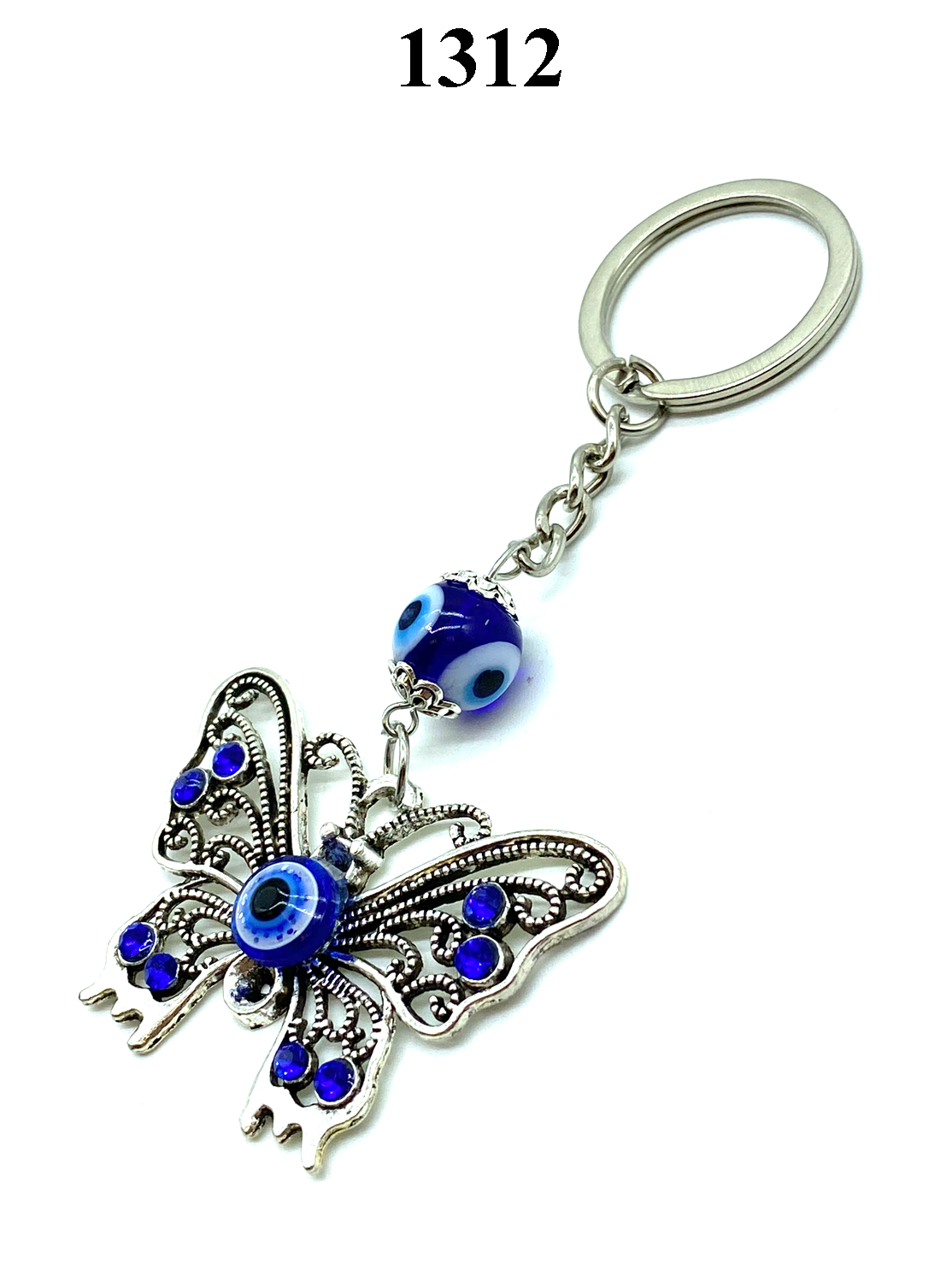 Lucky Evil Eye Butterfly with Blue Crystals #1312