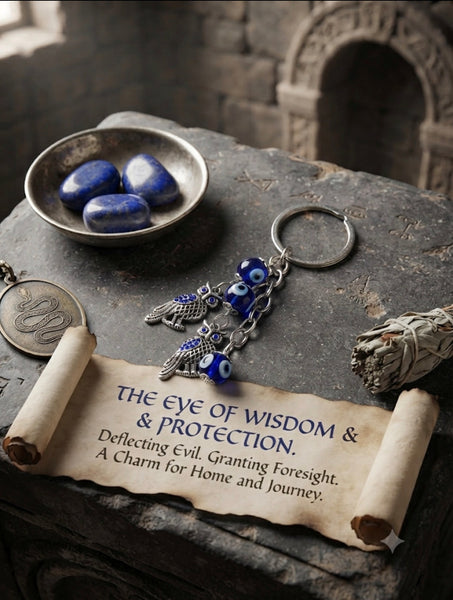 Evil Eye Owl Keychain  #1324