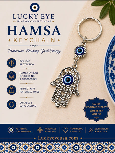 LuckyEye Hamsa KeyChain  #1336