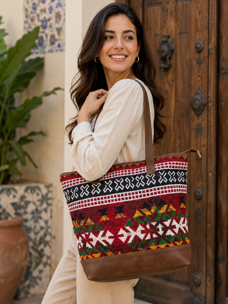 Turkish Kilim Tote Bag  U-1952