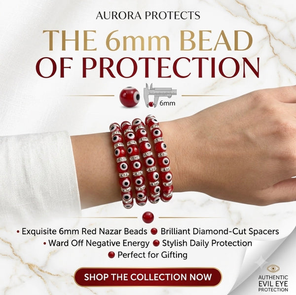 6mm Bead Classic Evil Eye  Bracelet  #2281-2285