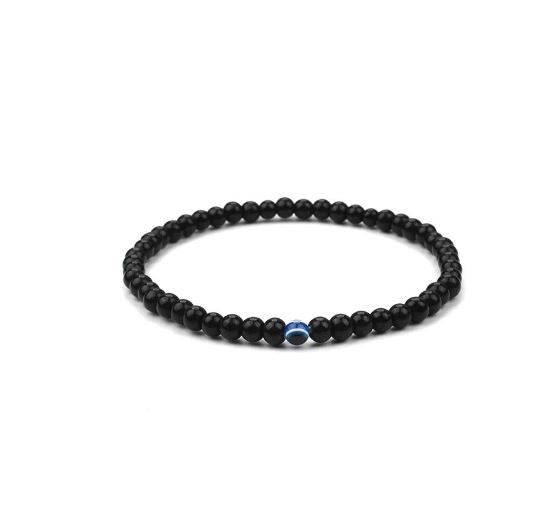 Black Bead 6 mm Evil Eye Bracelet #2287