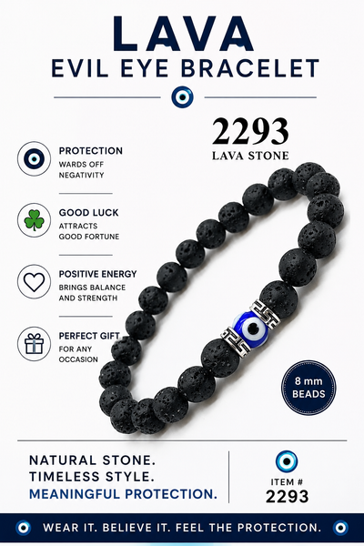 Lava  Evil Eye Bracelet  #2293