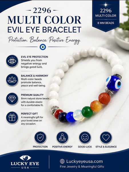 MultiColor Evil Eye Bracelet  #2296