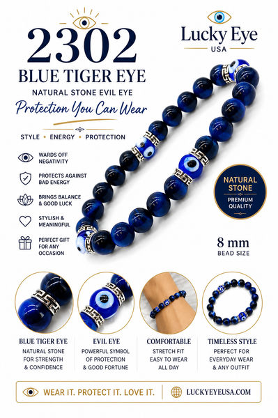 Blue Tiger Eye Bracelet #2302