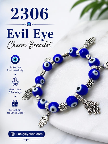 Evil Eye Hamsa Charm Bracelet #2306