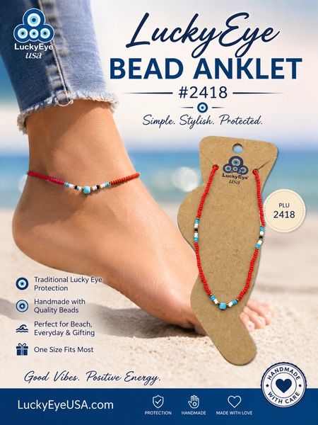 LuckyEye Bead Anklet#2418