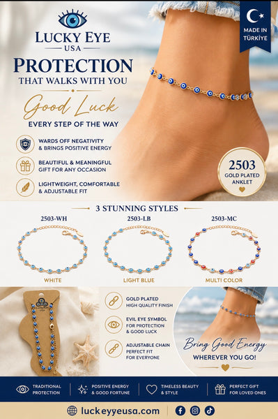 #2503 LuckyEye Gold Plated Anklet