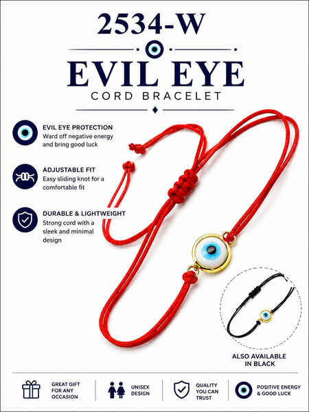 Classic LuckyEye Two Color Rope With Blue & Light Blue Eye Bracelet #2534
