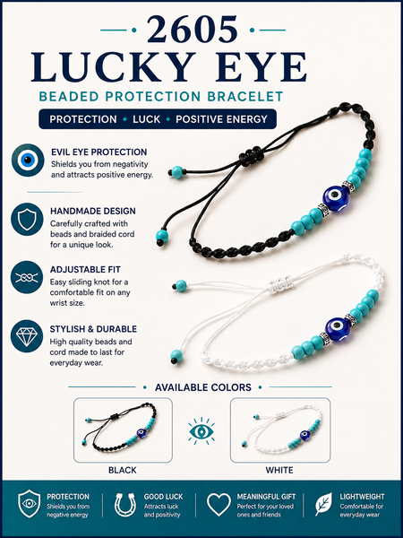 Evil Eye small bead makrome Bracelet #2605