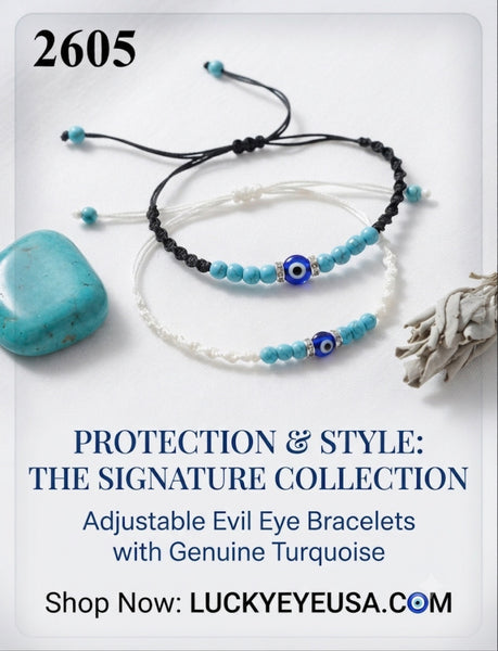 Evil Eye small bead makrome Bracelet #2605