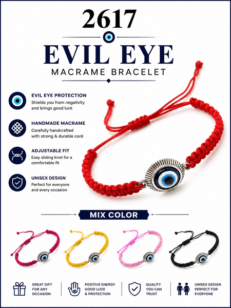 Classic Evil Eye Macrome  Bracelet #2617