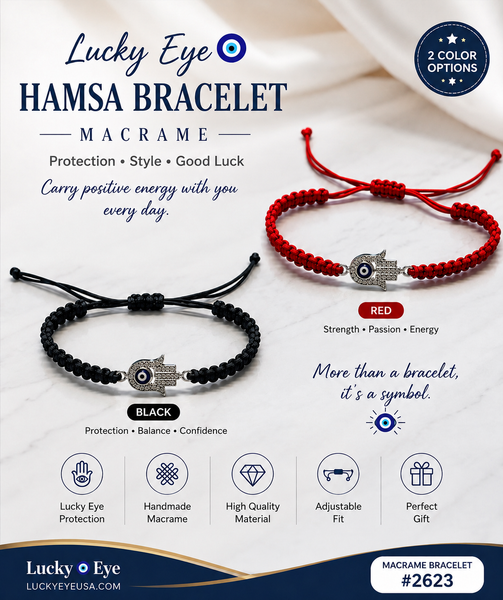 LuckyEye CZ Hamsa bracelet #2623