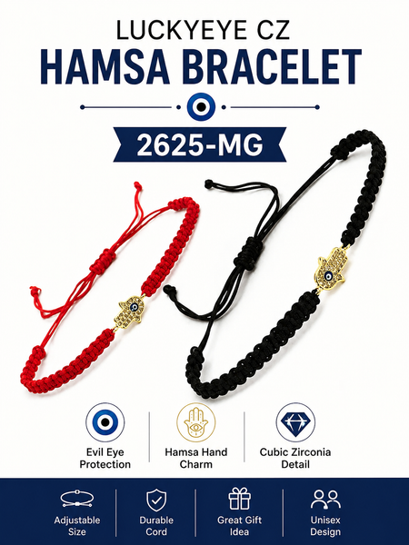 LuckyEye CZ Hamsa bracelet #2625
