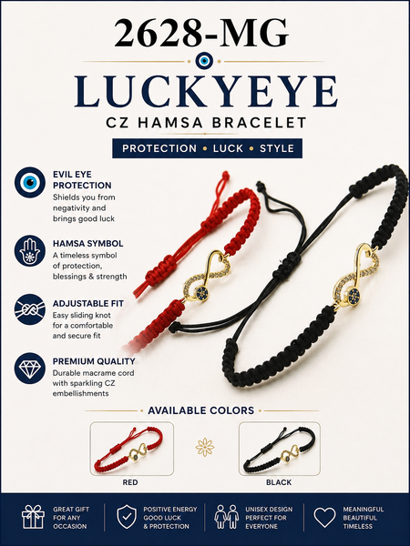 LuckyEye CZ Hamsa bracelet #2628-MG