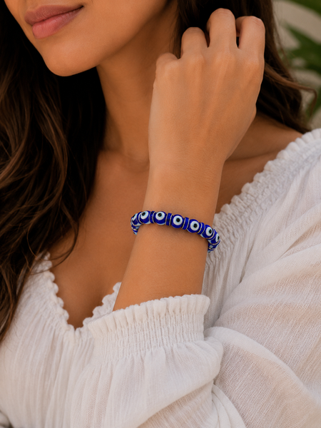 Blue evil eye  10 mm Glass Brad #2723
