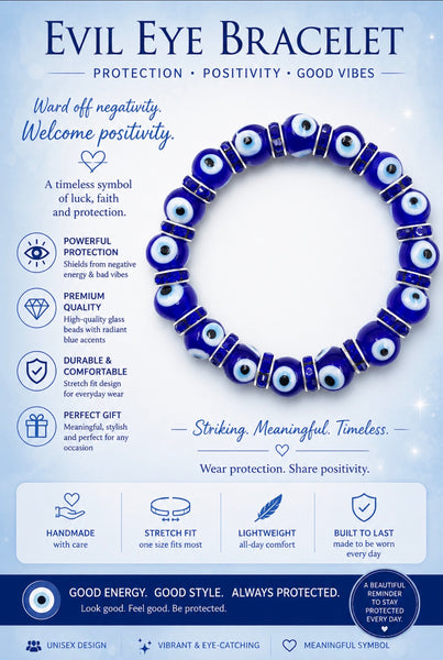 Blue evil eye  10 mm Glass Brad #2723