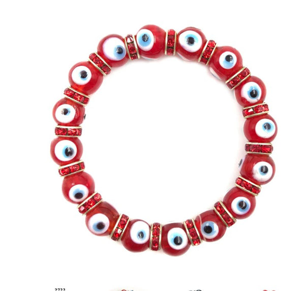 Red evil eye  10 mm Glass Brad #2724
