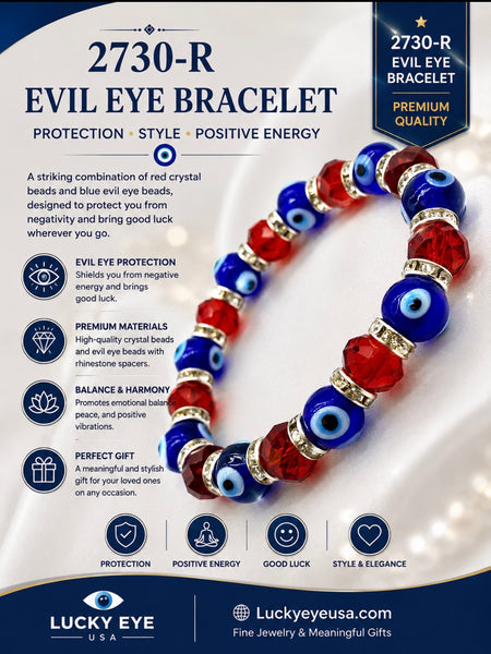 Glass Crystal Evil Eye bracelet #2730