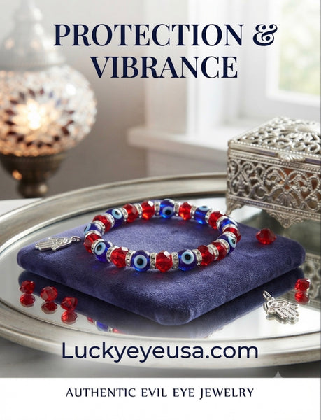 Glass Crystal Evil Eye bracelet #2730