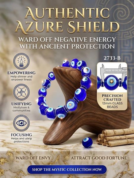 12 mm Glass Evil Eye bracelet with crystal spacers #2733-B